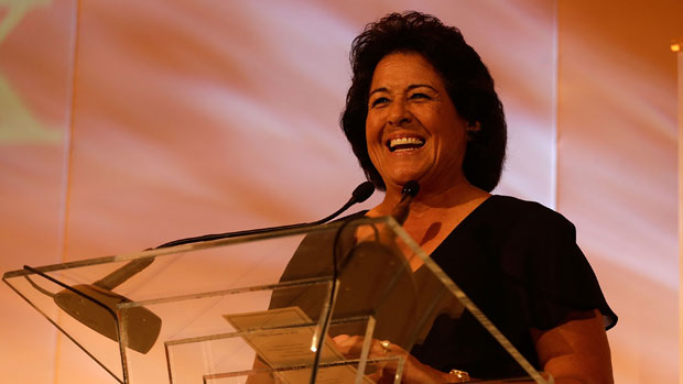 Nancy Lopez gives her acceptance speech for the Patty Berg Award