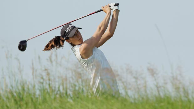 Paige Mackenzie during a practice round prior to the start of the 2012 U.S. Women's Open