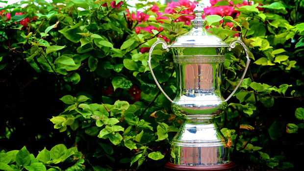 A trophy shot at the 2014 Blue Bay LPGA