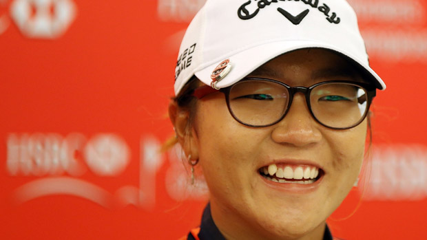 Lydia Ko speaks to the media following the HSBC Women's Champions pro-am