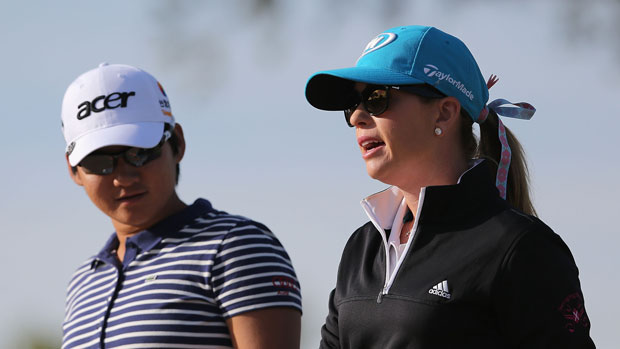 Paula Creamer and Yani Tseng during the first round of the 2014 JTBC Founders Cup