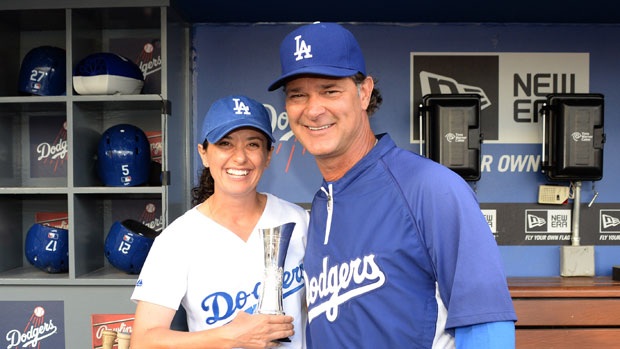 Mo Martin with Don Mattingly of the Los Angeles Dodgers