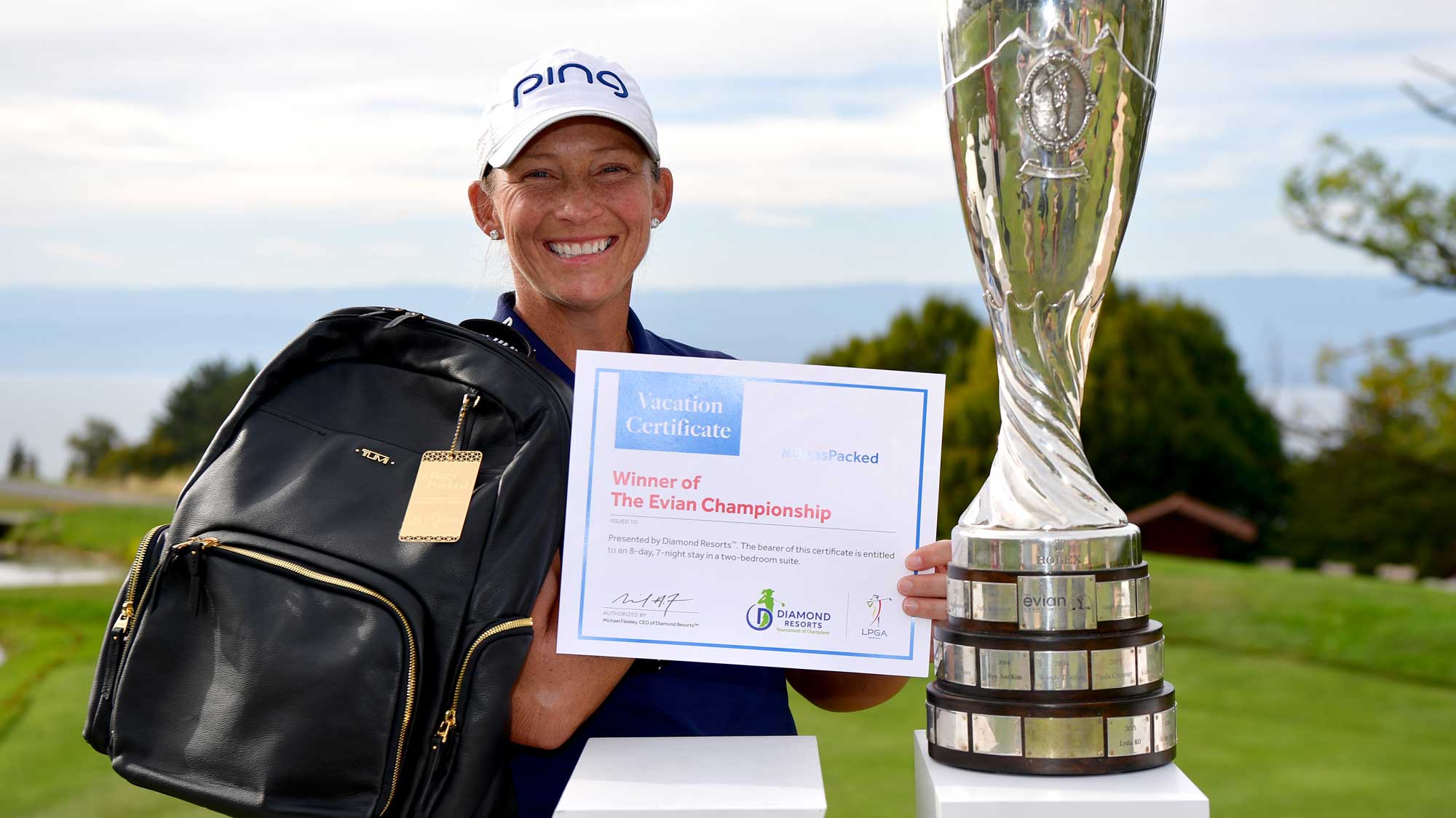 Angela Stanford has her #BagsPacked for the 2019 Diamond Resorts Tournament of Champions after her first career major victory at the 2018 Evian Championship