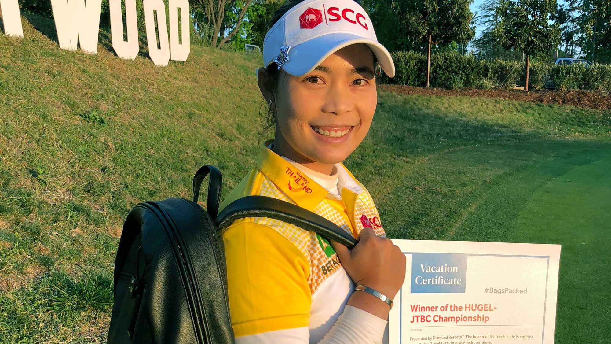 Moriya Jutanugarn has her #BagsPacked for the 2019 Diamond Resorts Tournament of Champions after her victory at the HUGEL-JTBC LA Open