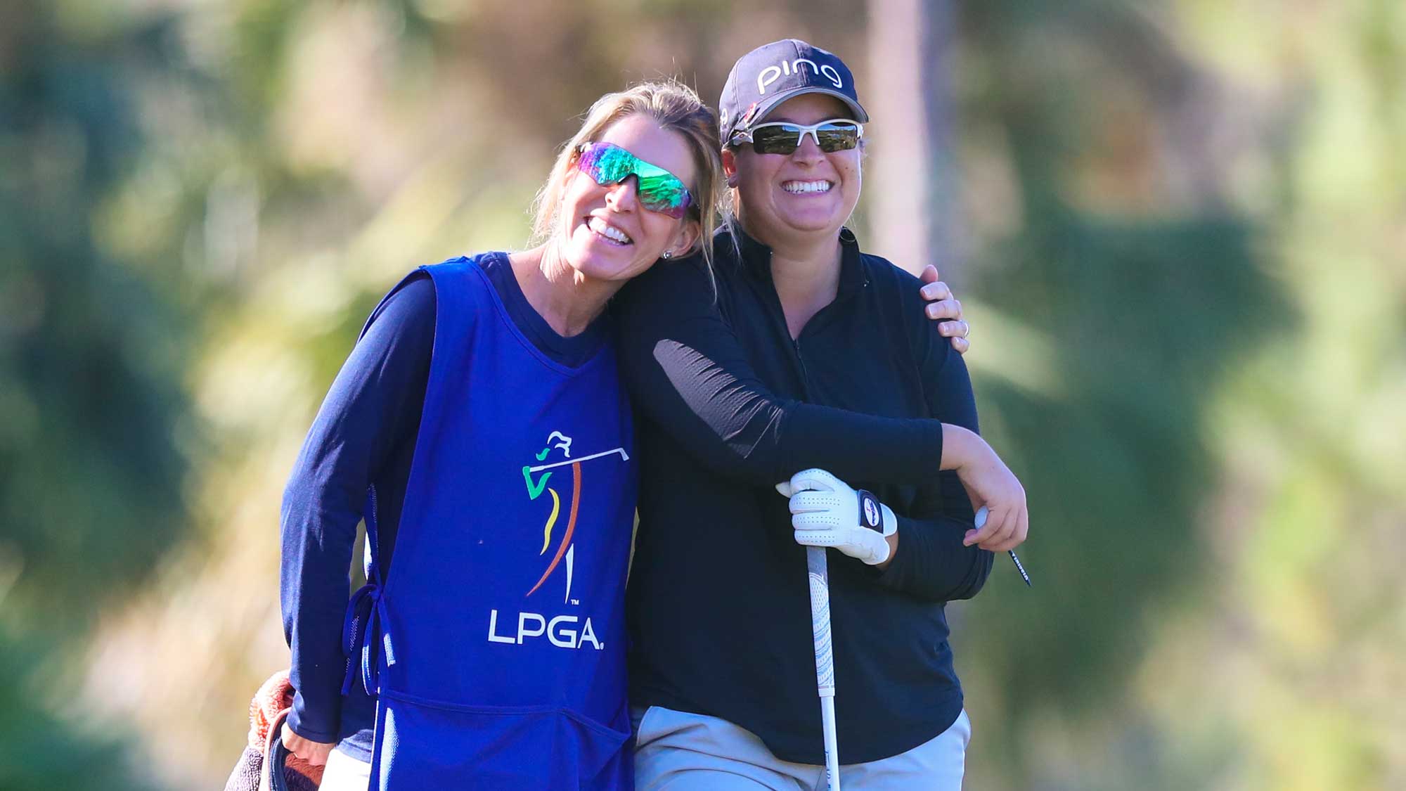 Lauren Coughlin and Caddie Kim Lewellen during final stage of the 2017 Qualifying Tournament
