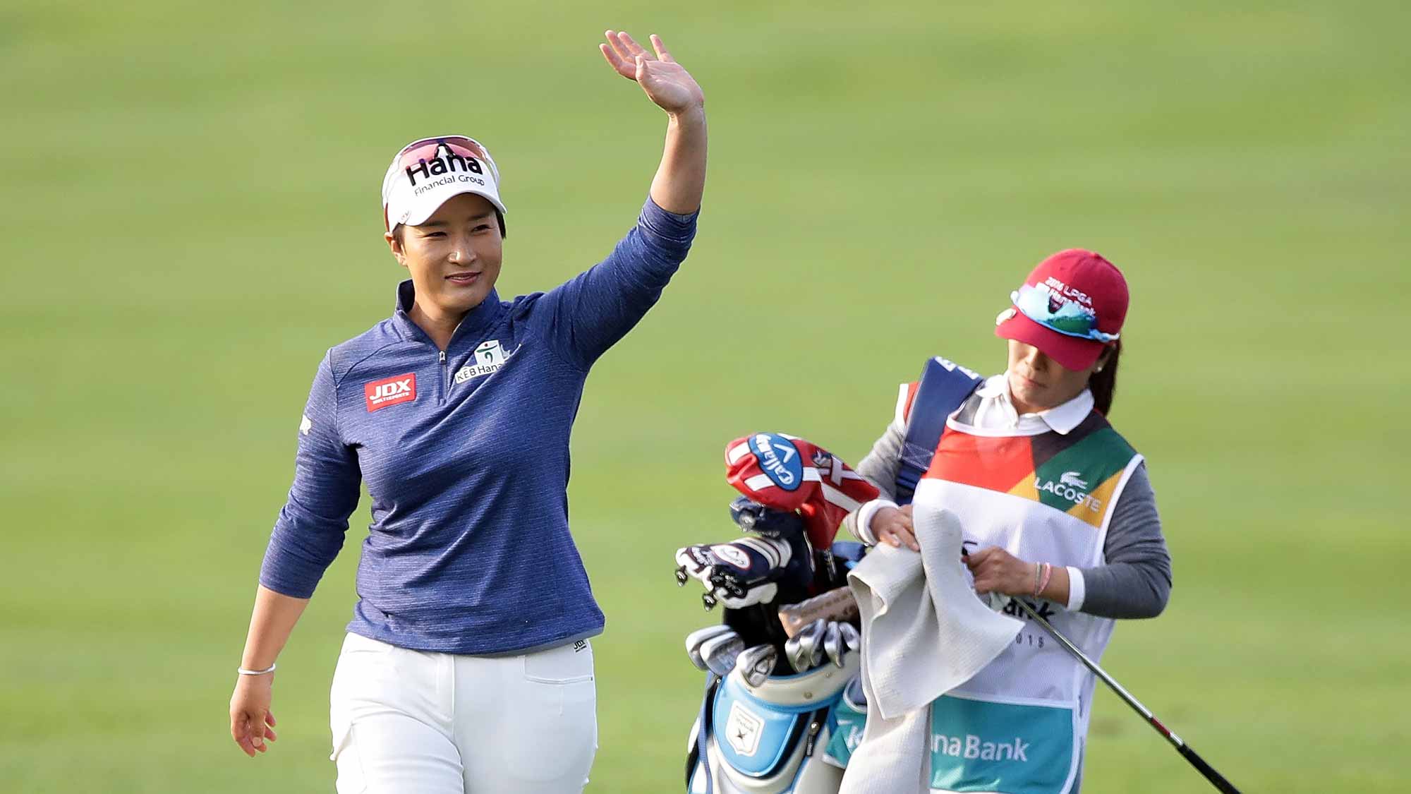 Se-Ri Pak of South Korea moves on the 18th hole during the first round of the LPGA KEB-Hana Bank Championship at the Sky 72 Golf Club Ocean Course