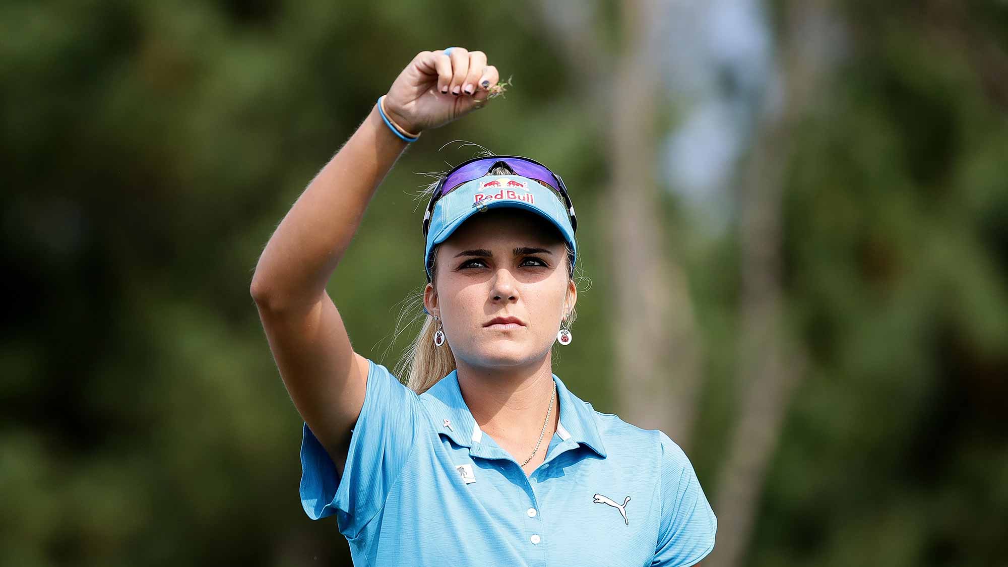 Lexi Thompson of United States on the 3rd hole during the first round of the LPGA KEB-Hana Bank Championship at the Sky 72 Golf Club Ocean Course