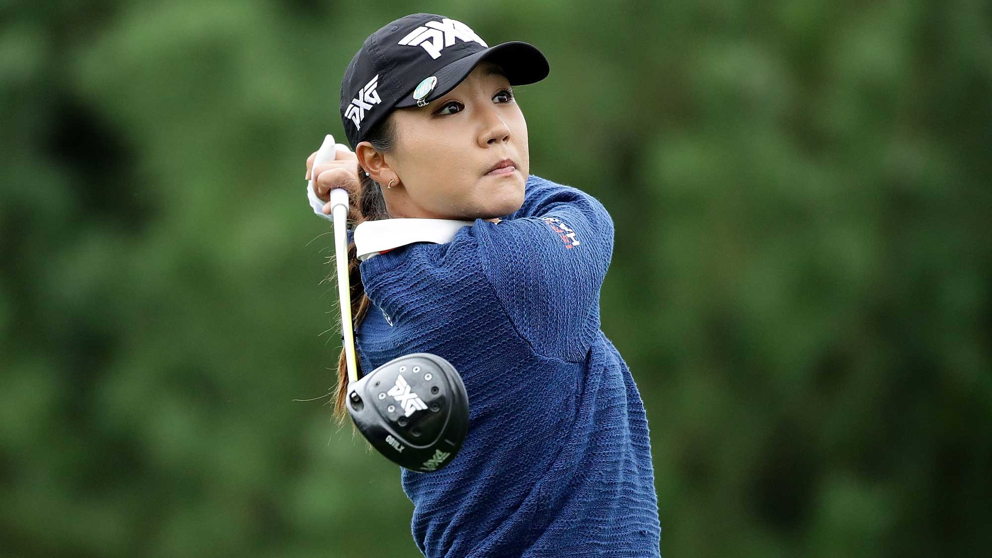 Lydia Ko of New Zealand plays a tee shot on the 2nd hole during the first round of the LPGA KEB Hana Bank Championship