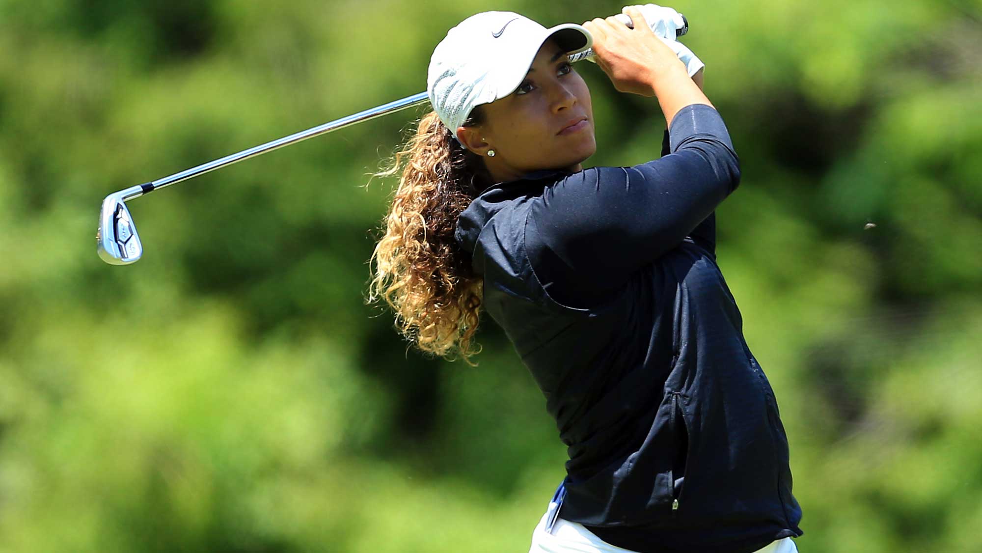 Cheyenne Woods of the USA hits her tee shot on the 13th hole during the first round of the Manulife LPGA Classic