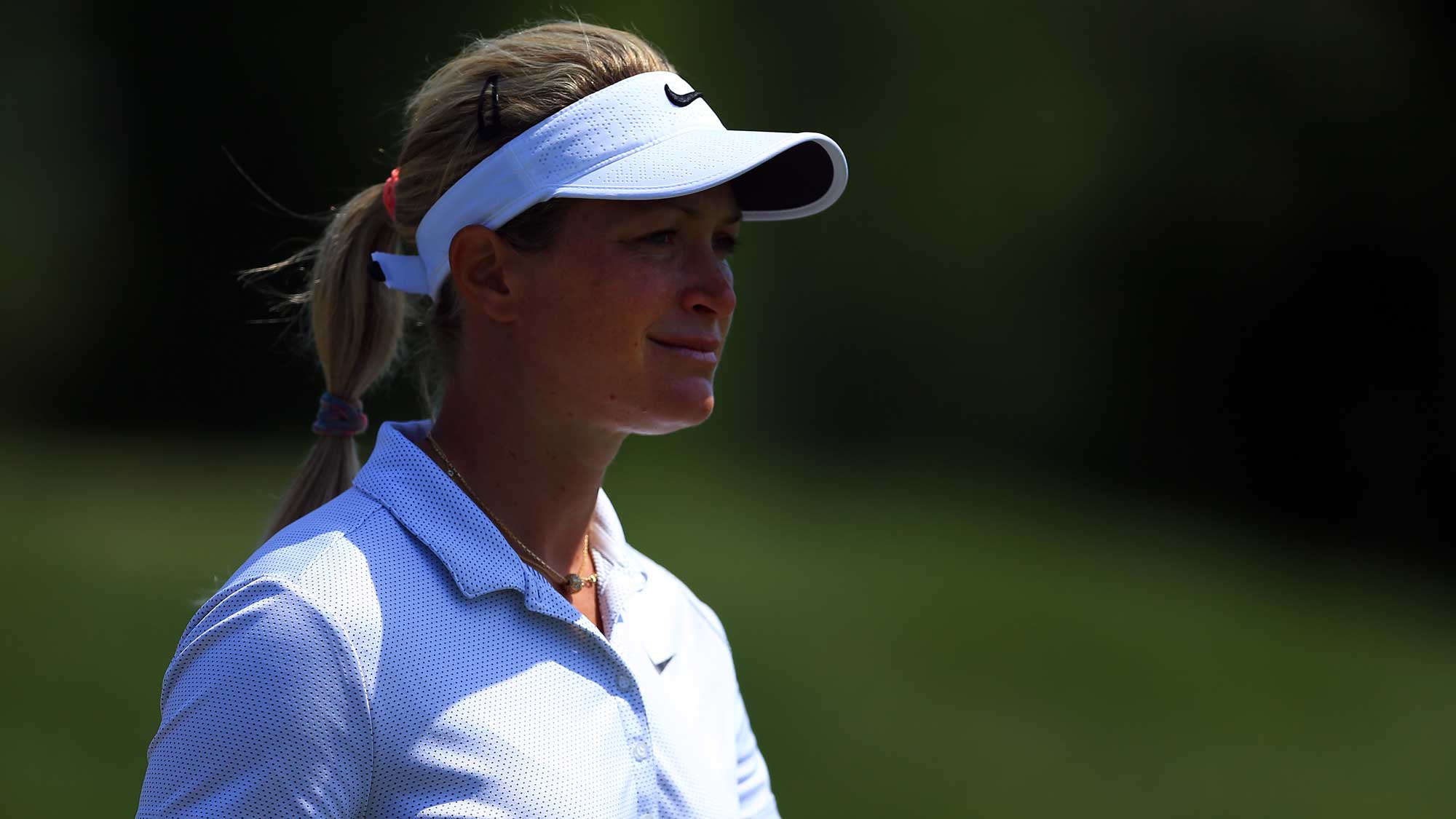 Suzann Pettersen of Norway walks down the 1st fairway during the third round of the Manulife LPGA Classic