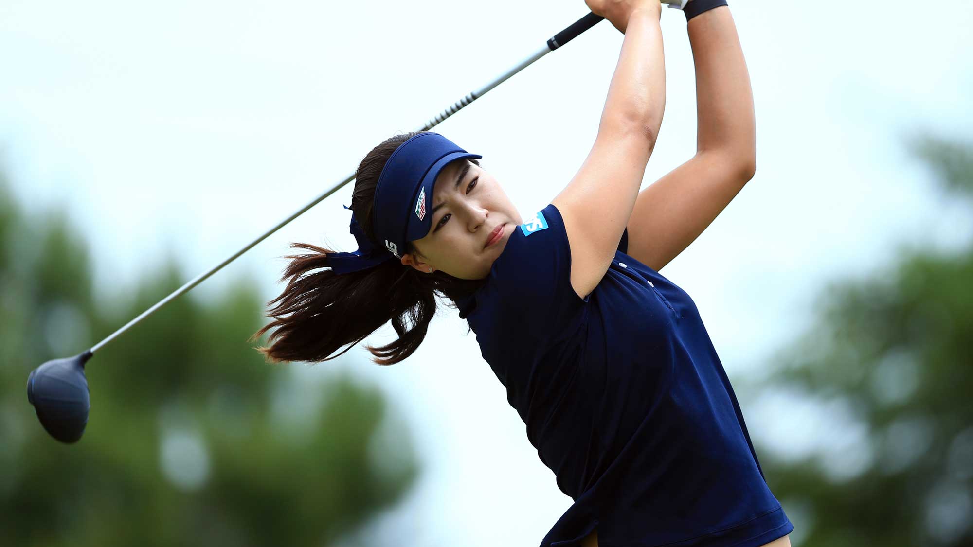 In Gee Chun of Korea hits her tee shot on the 2nd hole during the final round of the Manulife LPGA Classic 