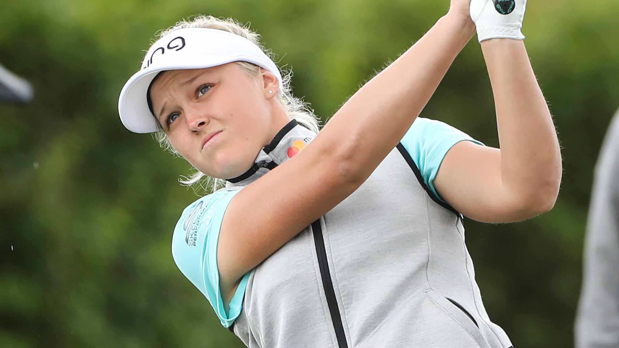 Brooke Henderson Hits Her Tee Shot During Third Round of MCKAYSON New Zealand Women's Open