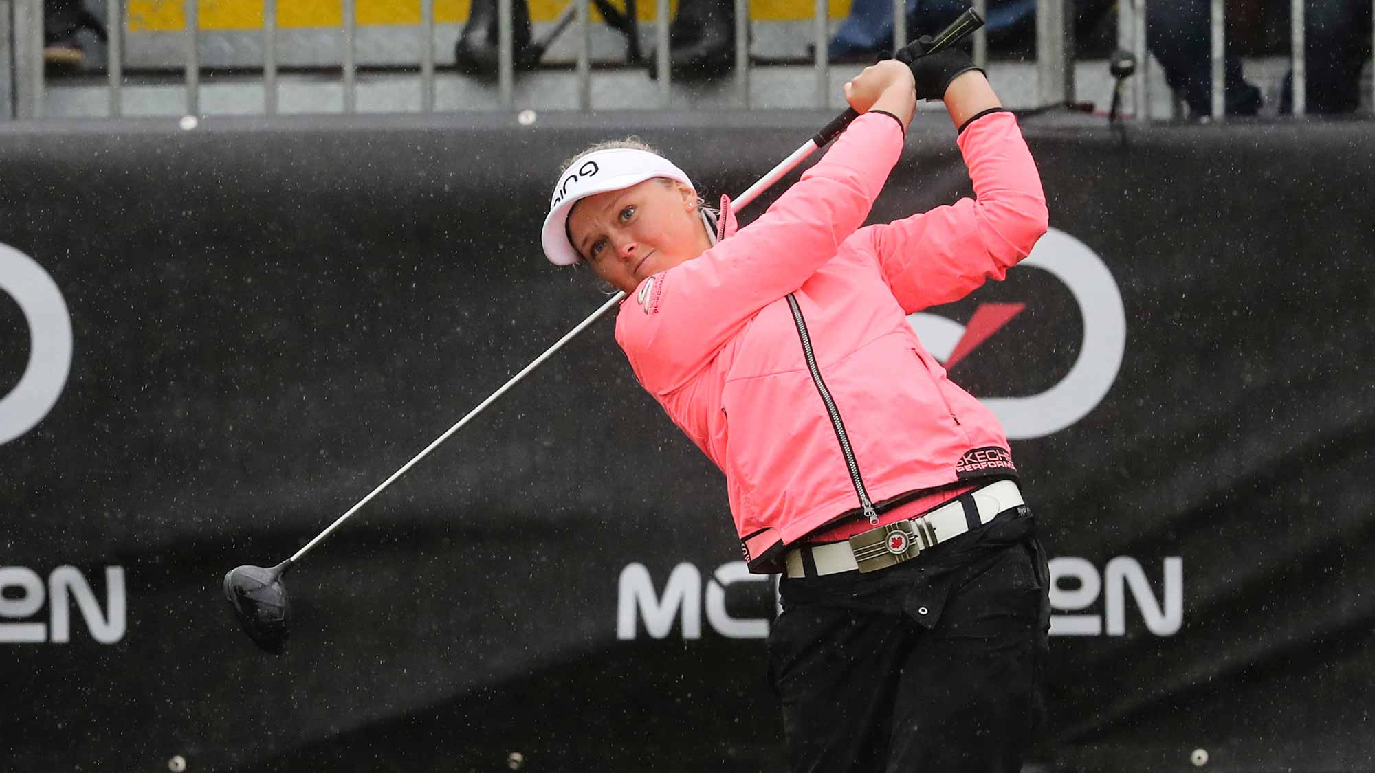 Brooke Henderson Tees Off During The Final Round of the MCKAYSON New Zealand Women's Open