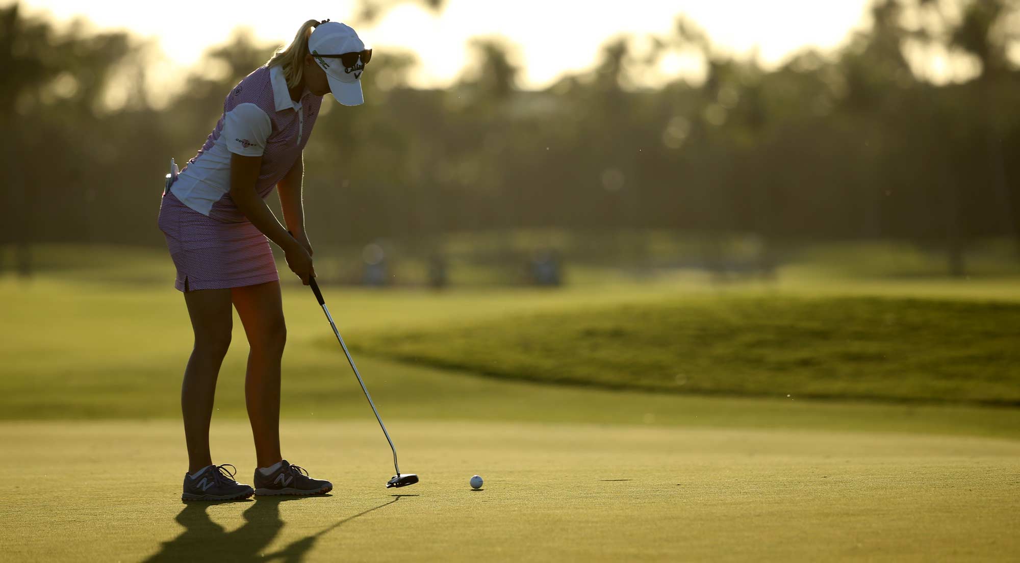 Madelene Sagstrom of Sweden putts on the seventh green during round one of the Pure Silk Bahamas LPGA Classic