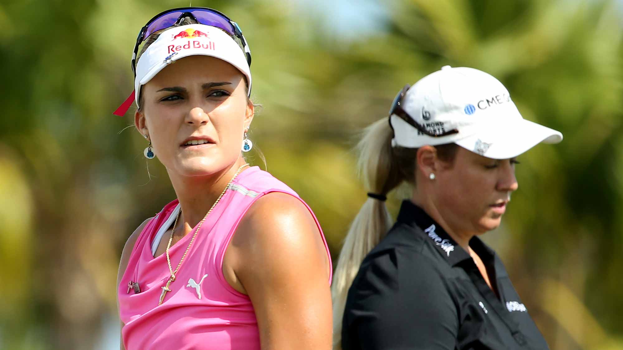 Lexi Thompson of the United States look on from the fourth tee during round three of the Pure Silk Bahamas LPGA Classic