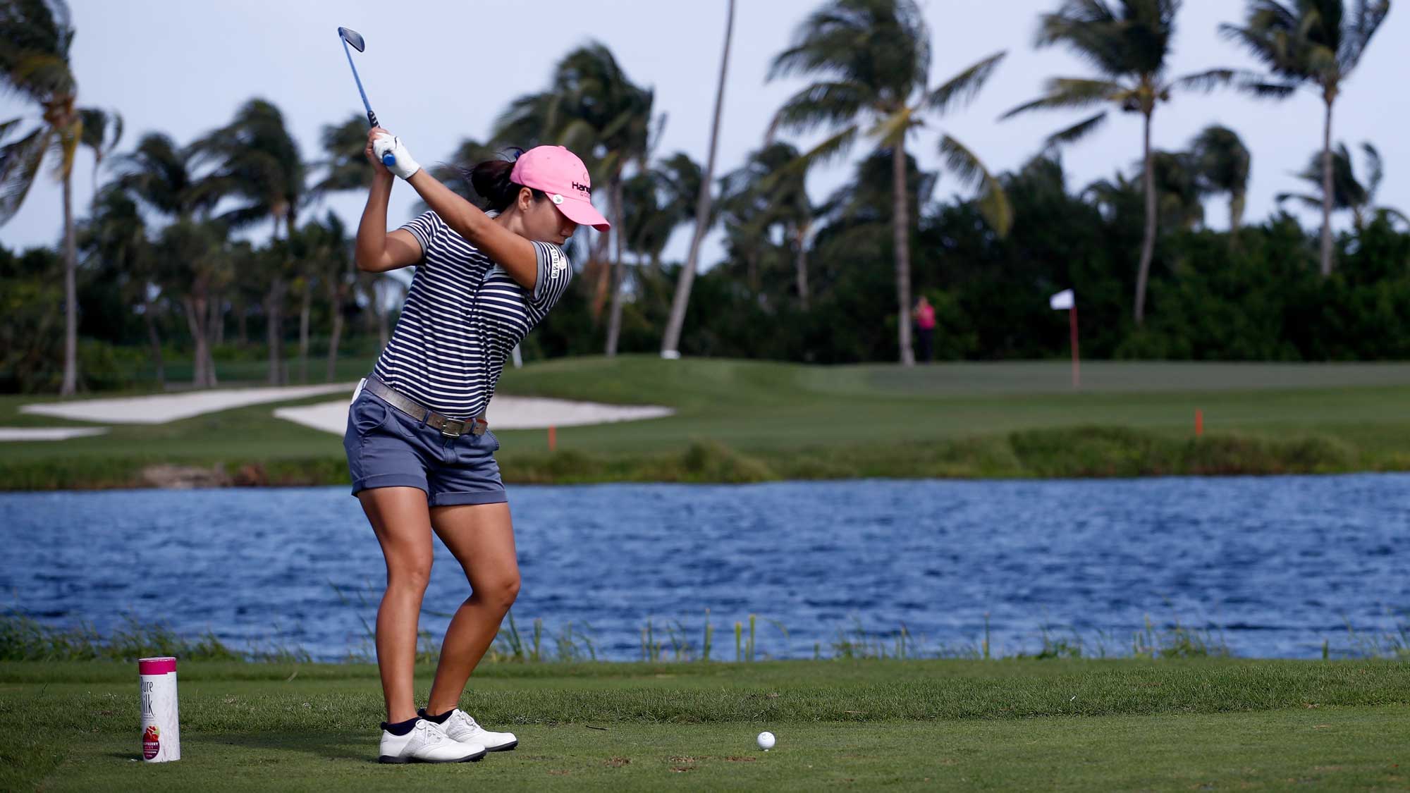 In-Kyung Kim of the Republic of Korea hits her tee shot on the third hole during the second round of the Pure Silk Bahamas LPGA Classic