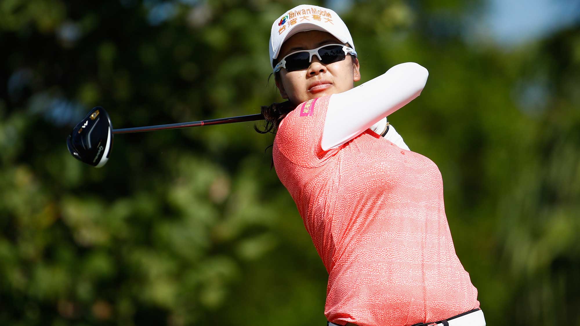 Wei-Ling Hsu of Taiwan hits her tee shot on the 4th hole during the final round of the Pure Silk Bahamas LPGA Classic
