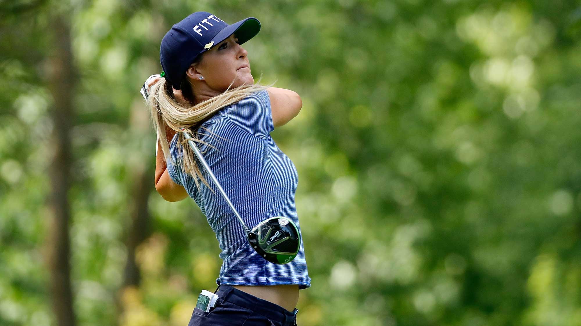 Jaye Marie Green hits her tee shot on the third hole during the third round of the Thornberry Creek LPGA Classic