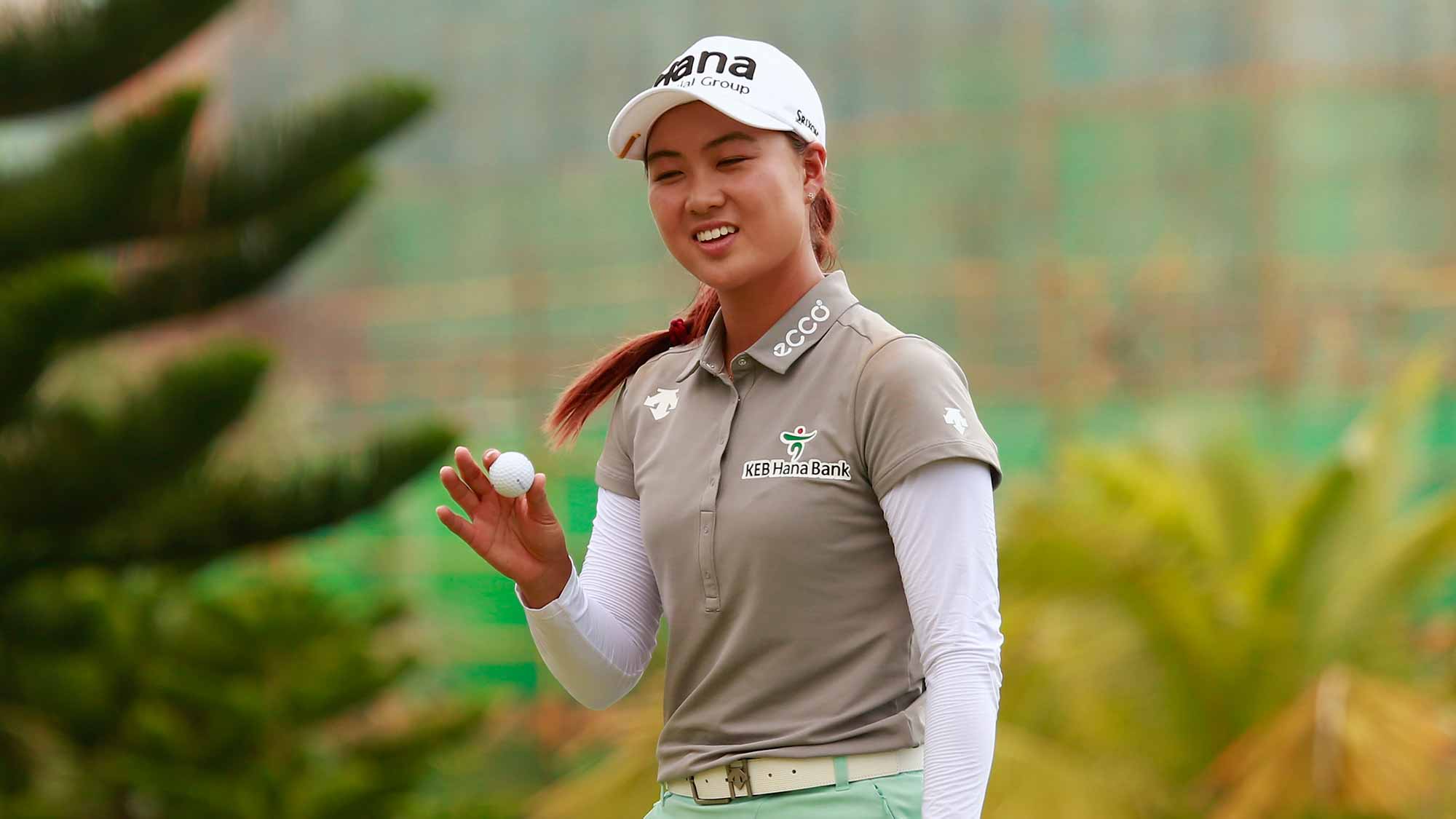 Minjee Lee of Australia in action during the final round of Blue Bay LPGA on Day 4 