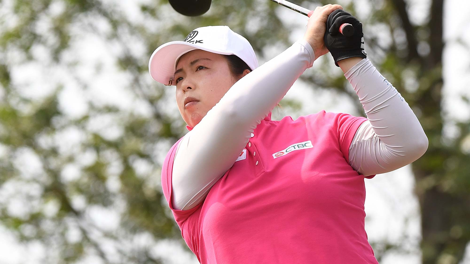 Shanshan Feng of China plays a shot during the first round of the Buick LPGA Shanghai