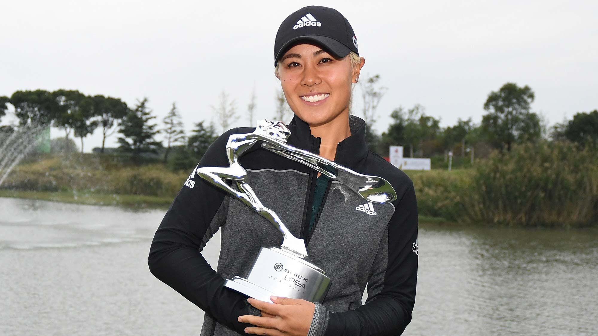 Danielle Kang of the United States celebrates after winning the Buick LPGA Shanghai
