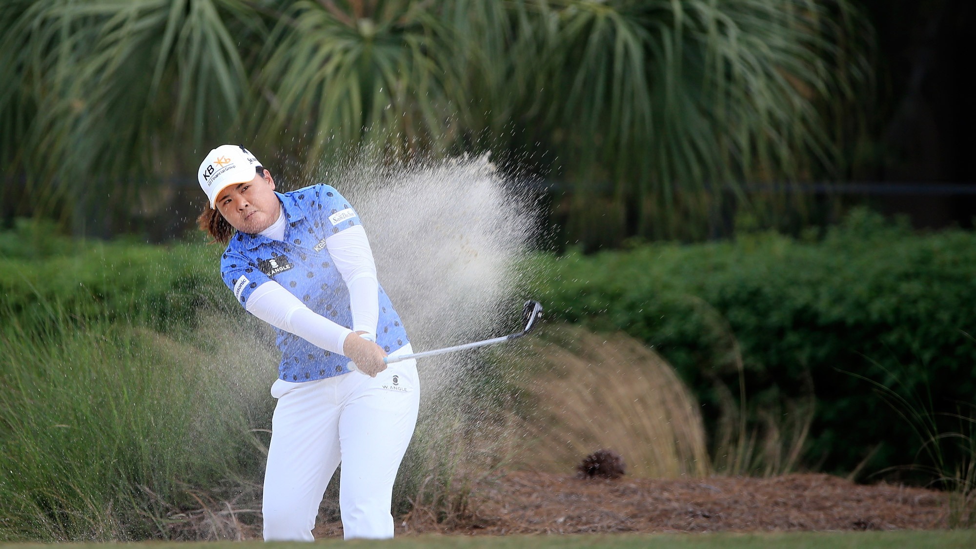 Inbee Park of South Korea plays a shot on the sixth hole during the first round of the CME Group Tour Championship at Tiburon Golf Club