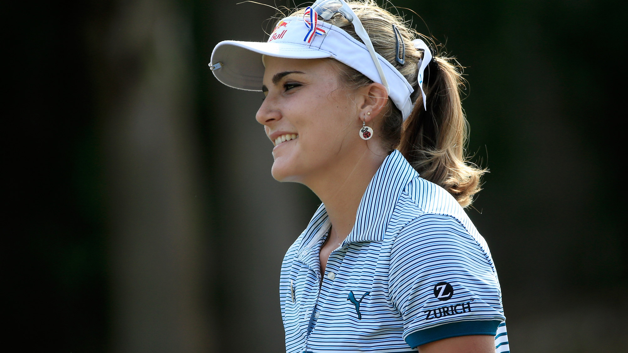 Lexi Thompson of the United States smiles on the second hole during the first round of the CME Group Tour Championship at Tiburon Golf Club