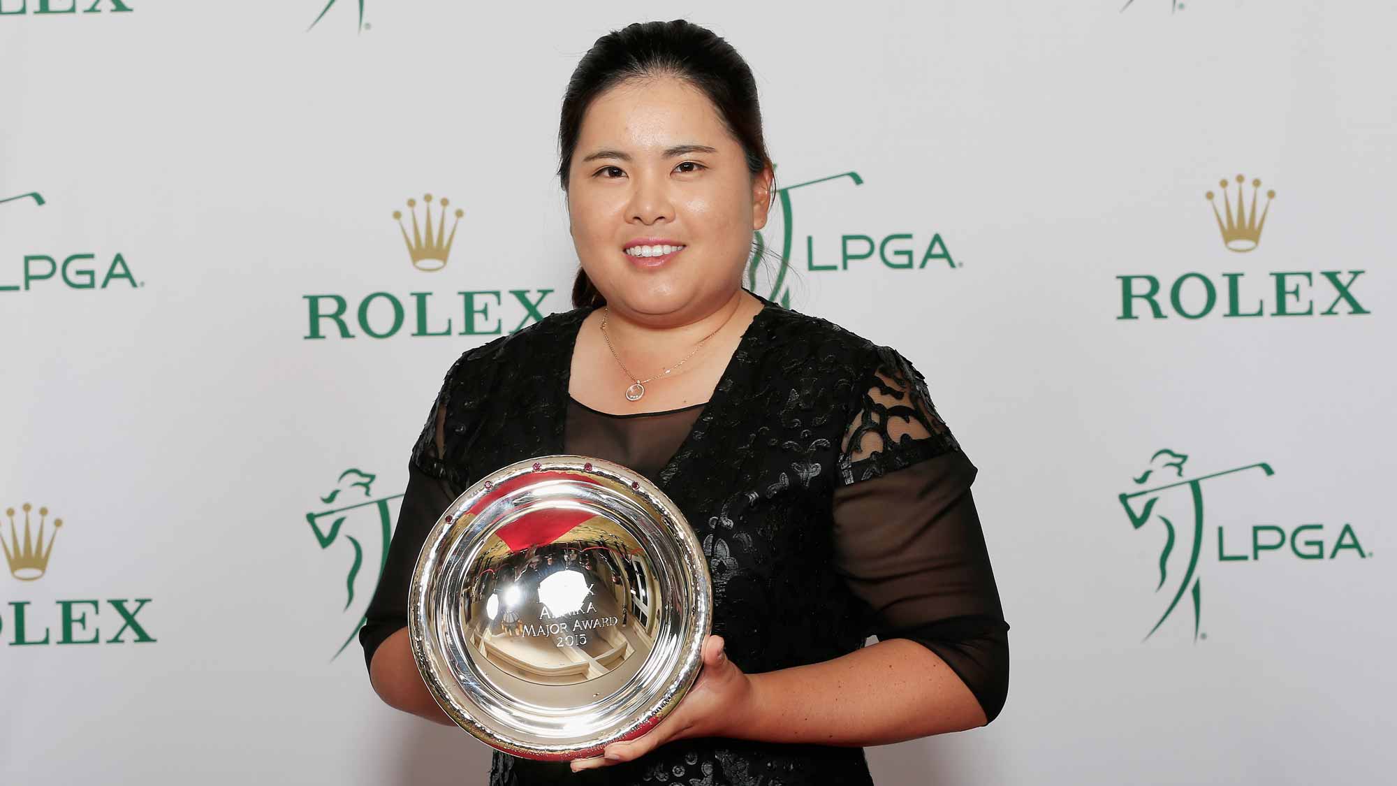 Inbee Park of South Korea poses with the Rolex Annika Major Award during the LPGA Rolex Players Awards at the Ritz-Carlton, Naples