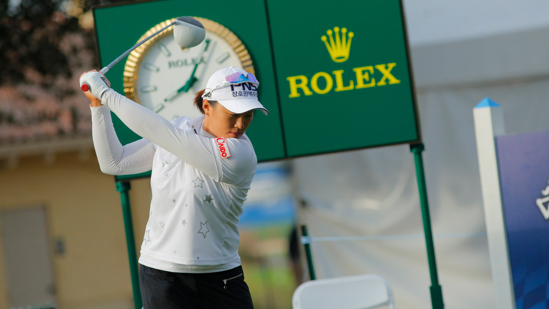 Amy Yang during the CME Group Tour Championship Tuesday ProAm