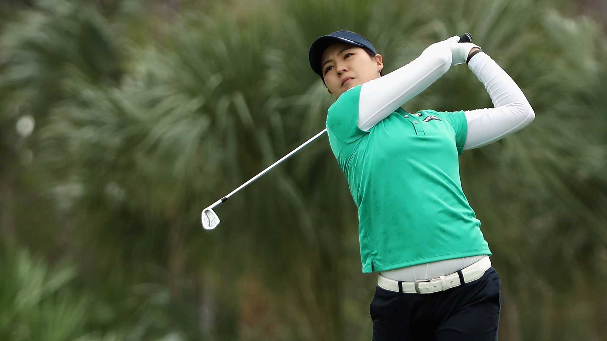 In Gee Chun of Korea plays a shot on the second hole during round one of the CME Group Tour Championship