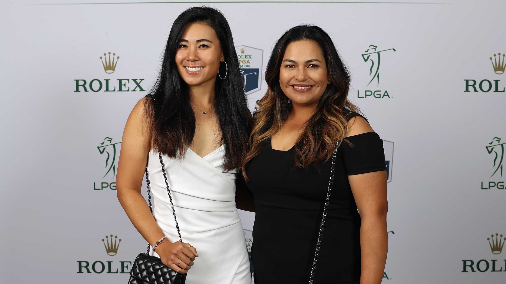 2017 Rolex First-Time Winner Danielle Kang of the United States (L) poses with Lizette Salas of the United States (R) during the LPGA Rolex Players Awards at The Ritz-Carlton Golf Resort 