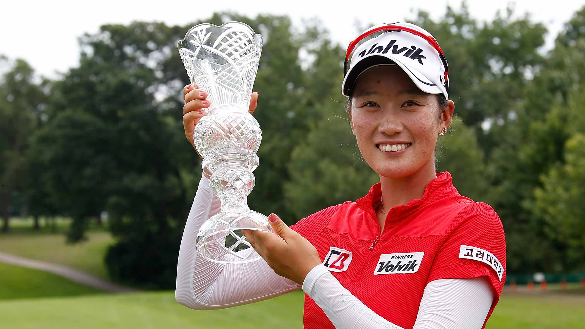 Chella Choi poses with the trophy after winning the Marathon Classic presented by Owens Corning & O-I