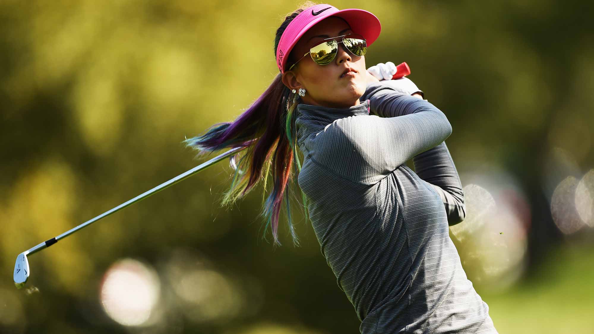 Michelle Wie during the first round of the Evian Championship