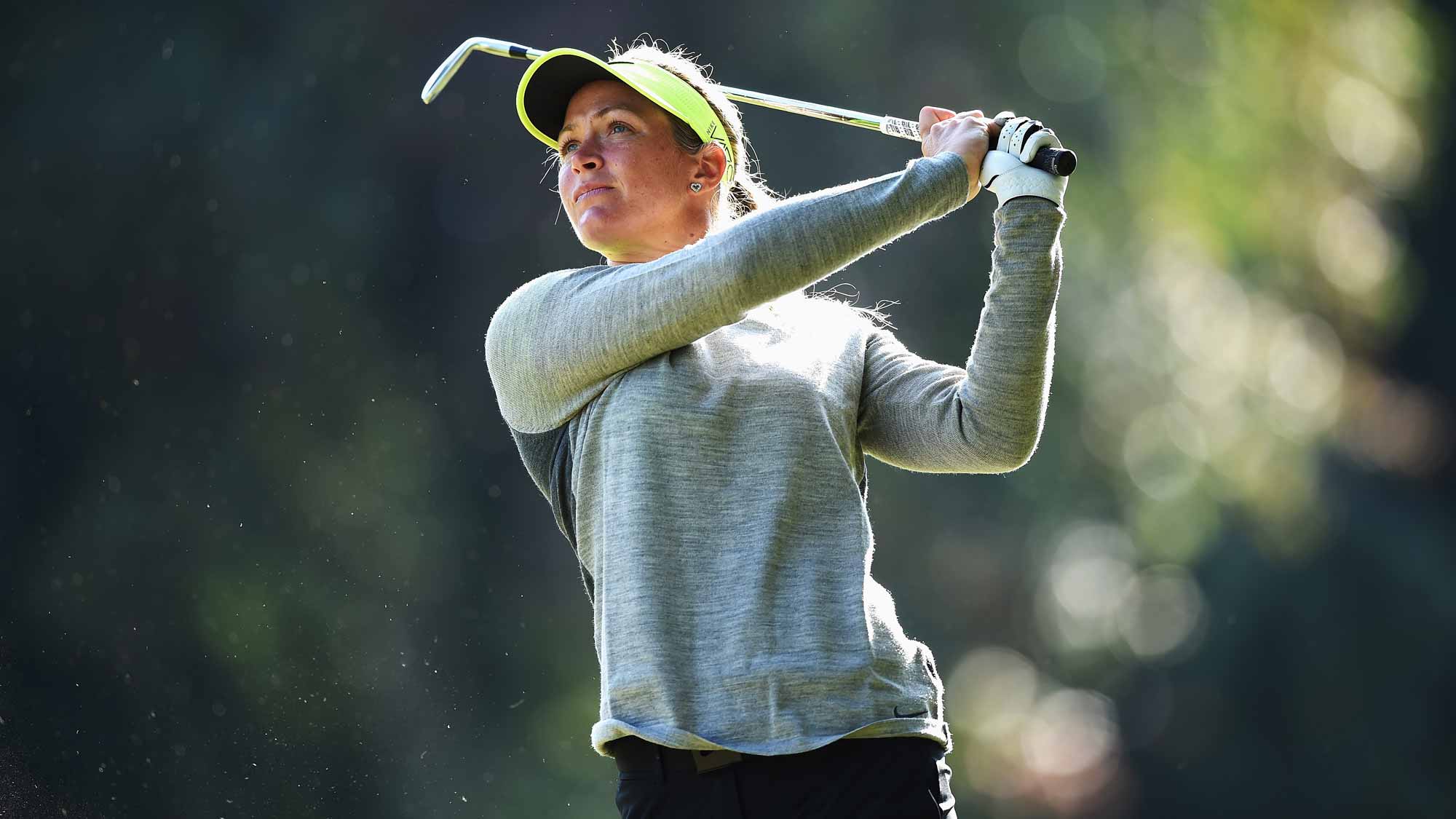 Suzann Pettersen during the first round of the Evian Championship