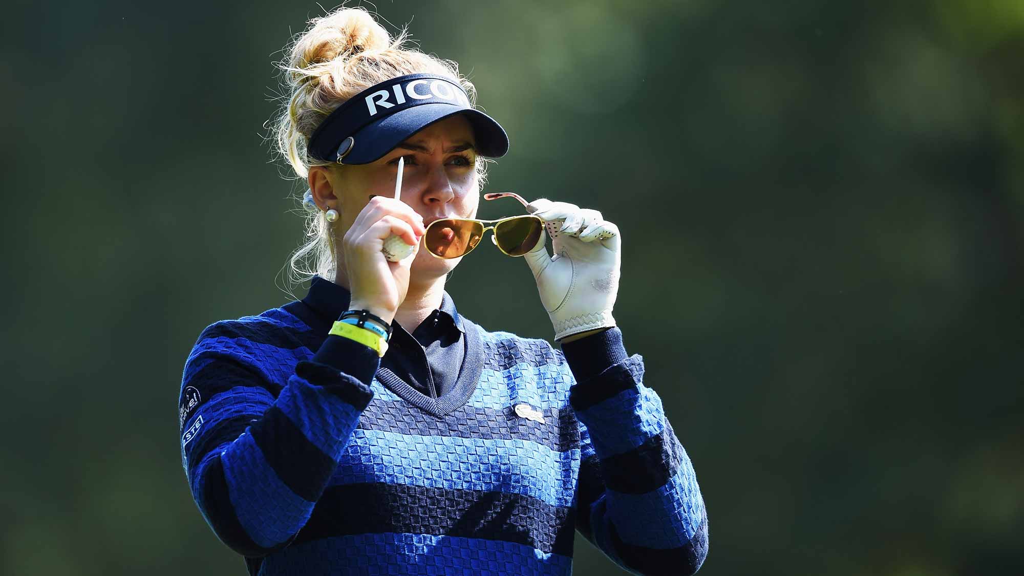 Charley Hull during the second round of the Evian Championship