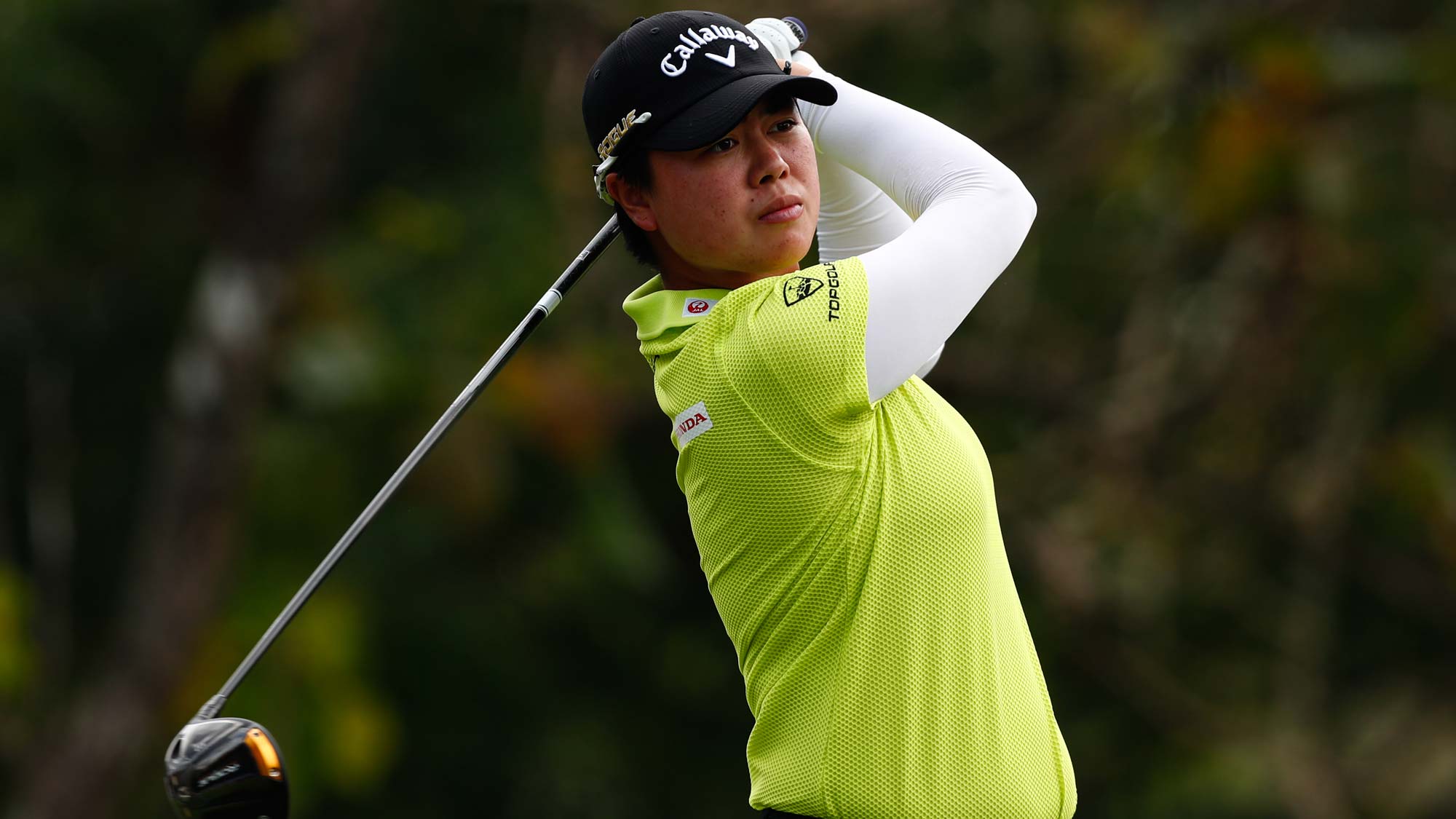 Yuka Saso of Japan tees off on the 2nd hole during the first round of Honda LPGA Thailand