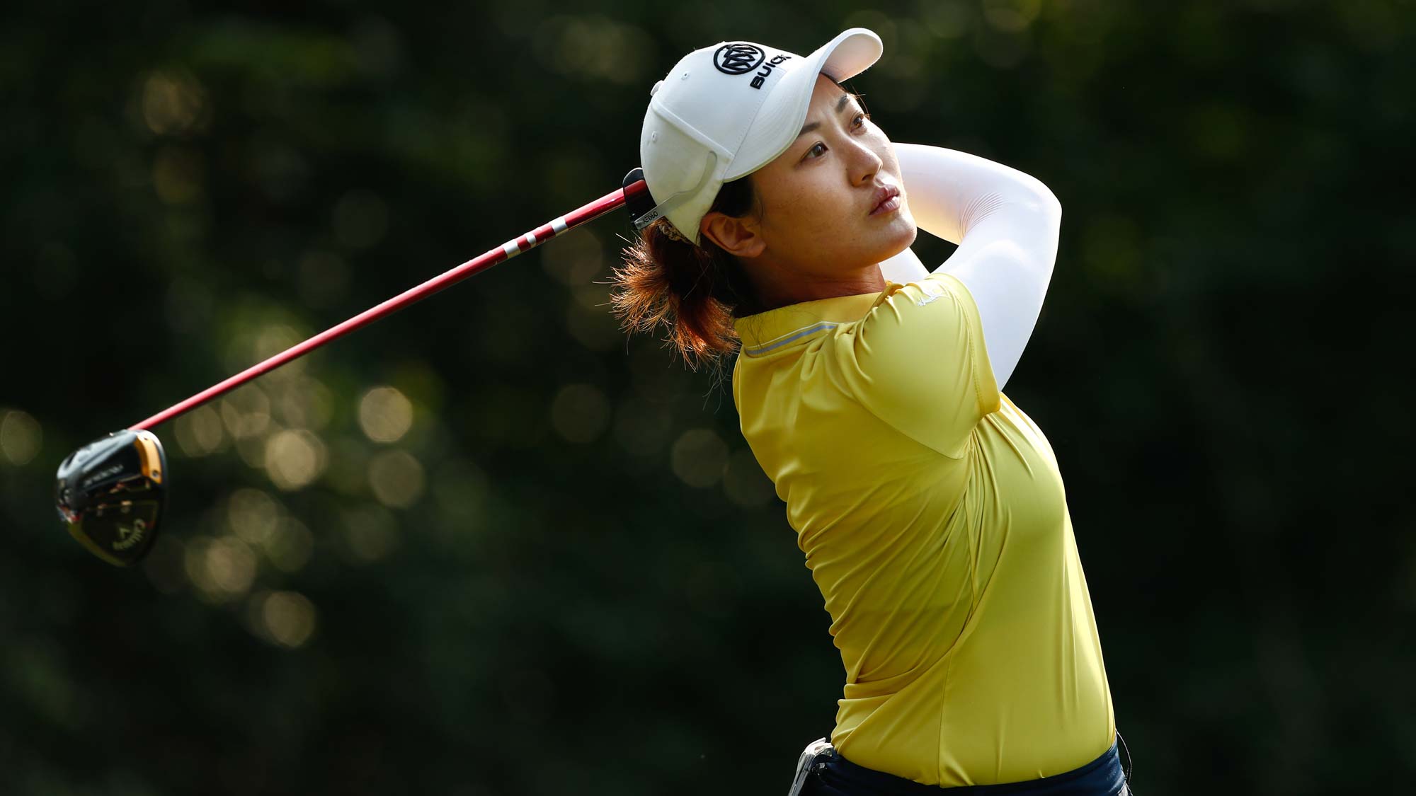 Xiyu Janet Lin of of China tees off on the 4th hole during the third round of Honda LPGA Thailand 