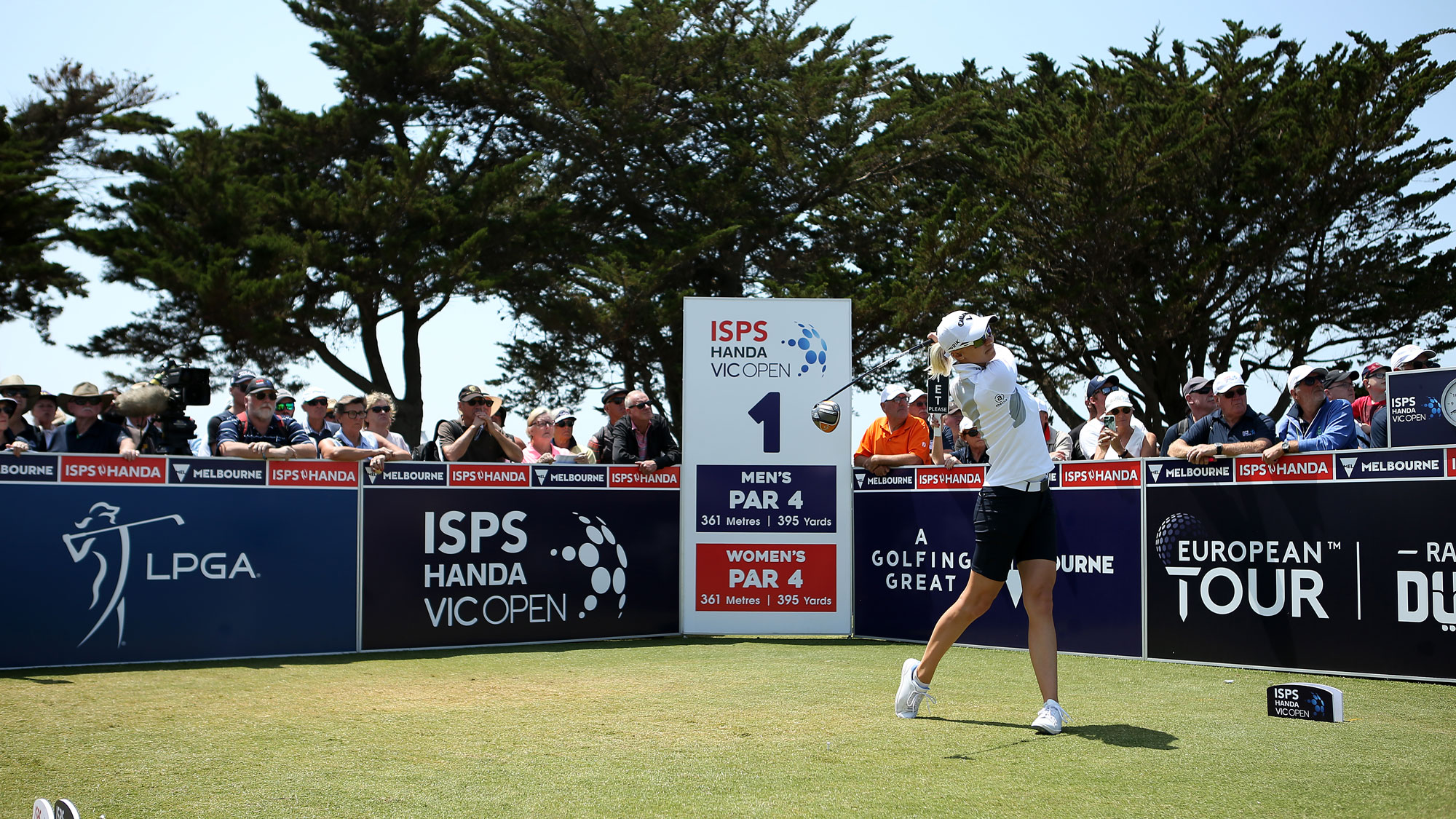 Madeline Sagstrom tees off at ISPS Handa Vic Open