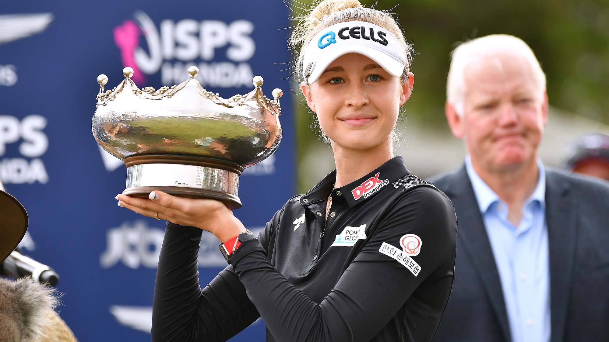 Nelly Korda of the United States poses with the trophy she won at the 2019 ISPS Handa Women's Australian Open