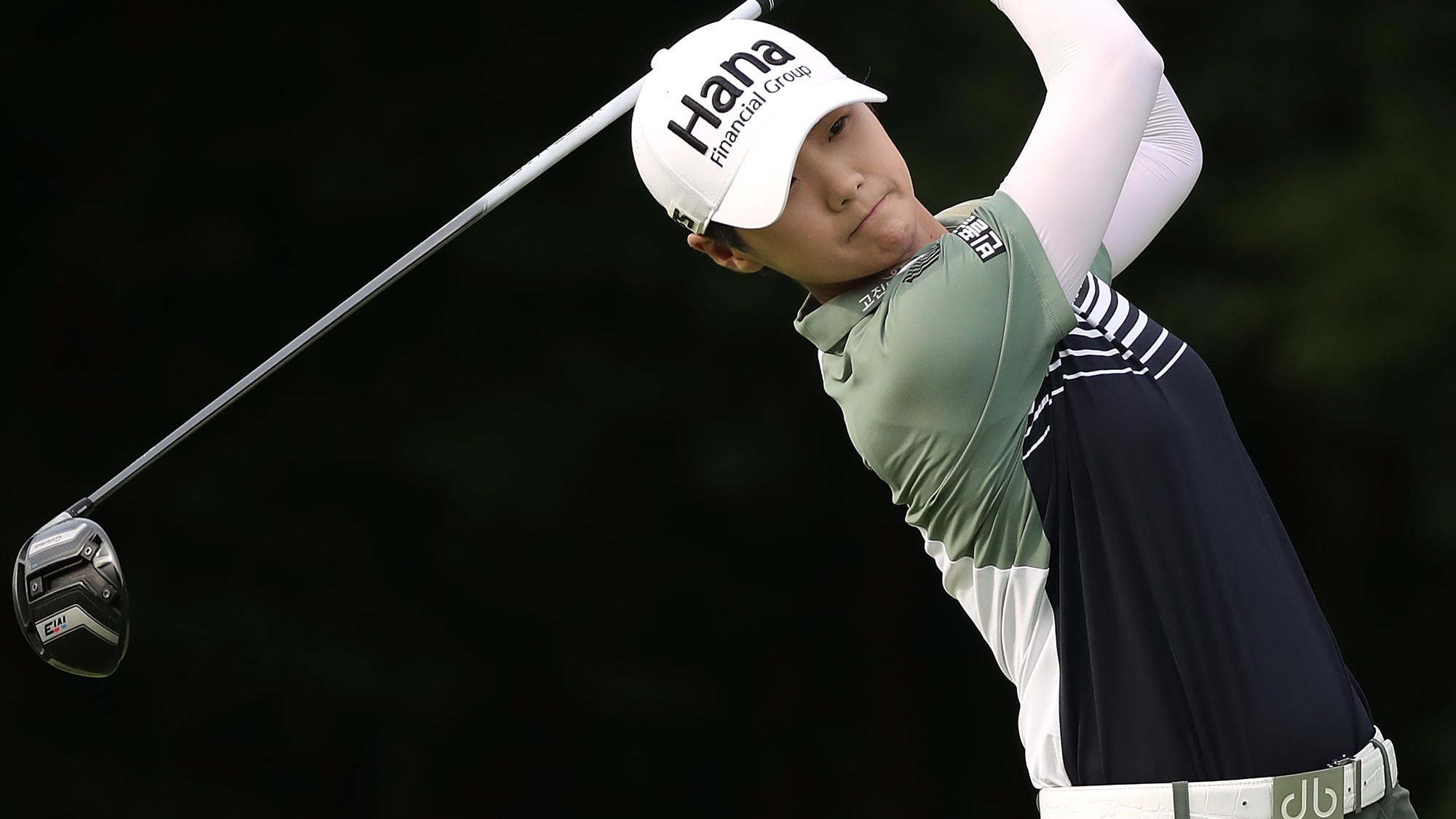 Sung Hyun Park of Korea watches her tee shot on the 15th hole during the first round of the 2018 KPMG Women's PGA Championship