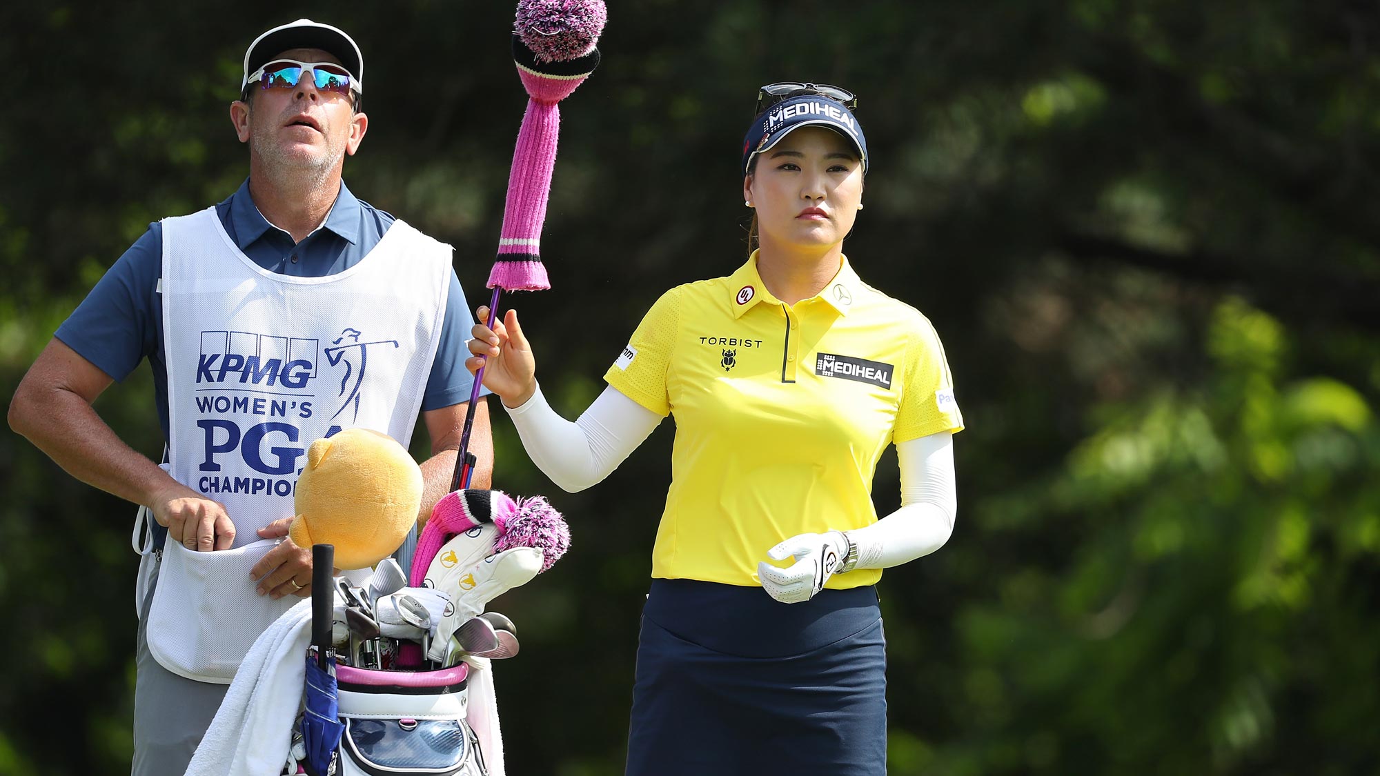 So Yeon Ryu of Korea selects her driver on the second tee during the final round of the 2018 KPMG Women's PGA Championship