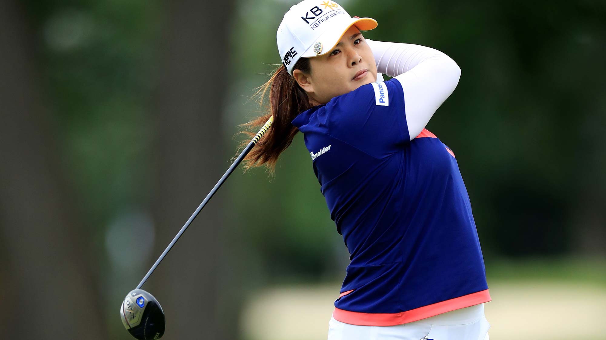 Inbee Park of South Korea plays her tee shot on the par 5, seventh hole during the third round of the 2019 Women's PGA Championship