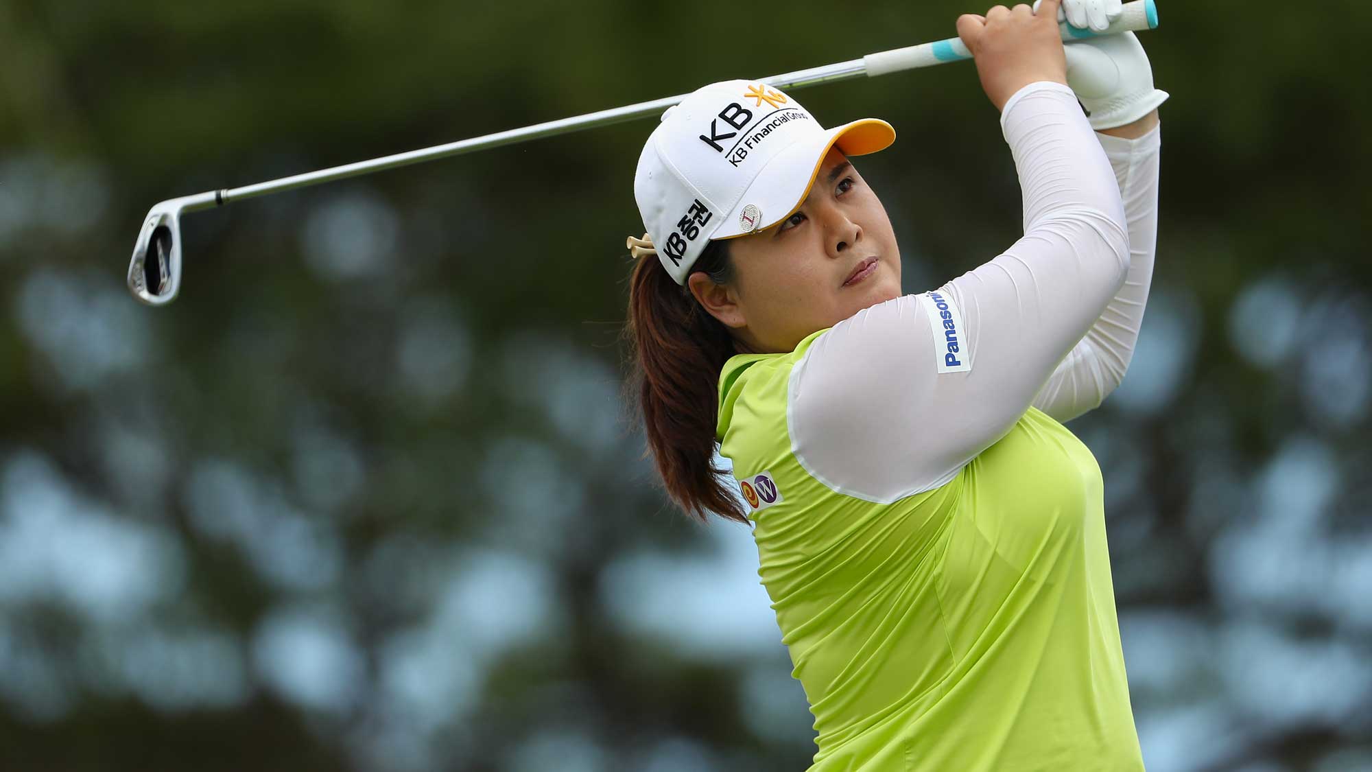 Inbee Park of the Republic of Korea plays a tee shot on the eighth hole during the third round of the LPGA LOTTE Championship Presented By Hershey