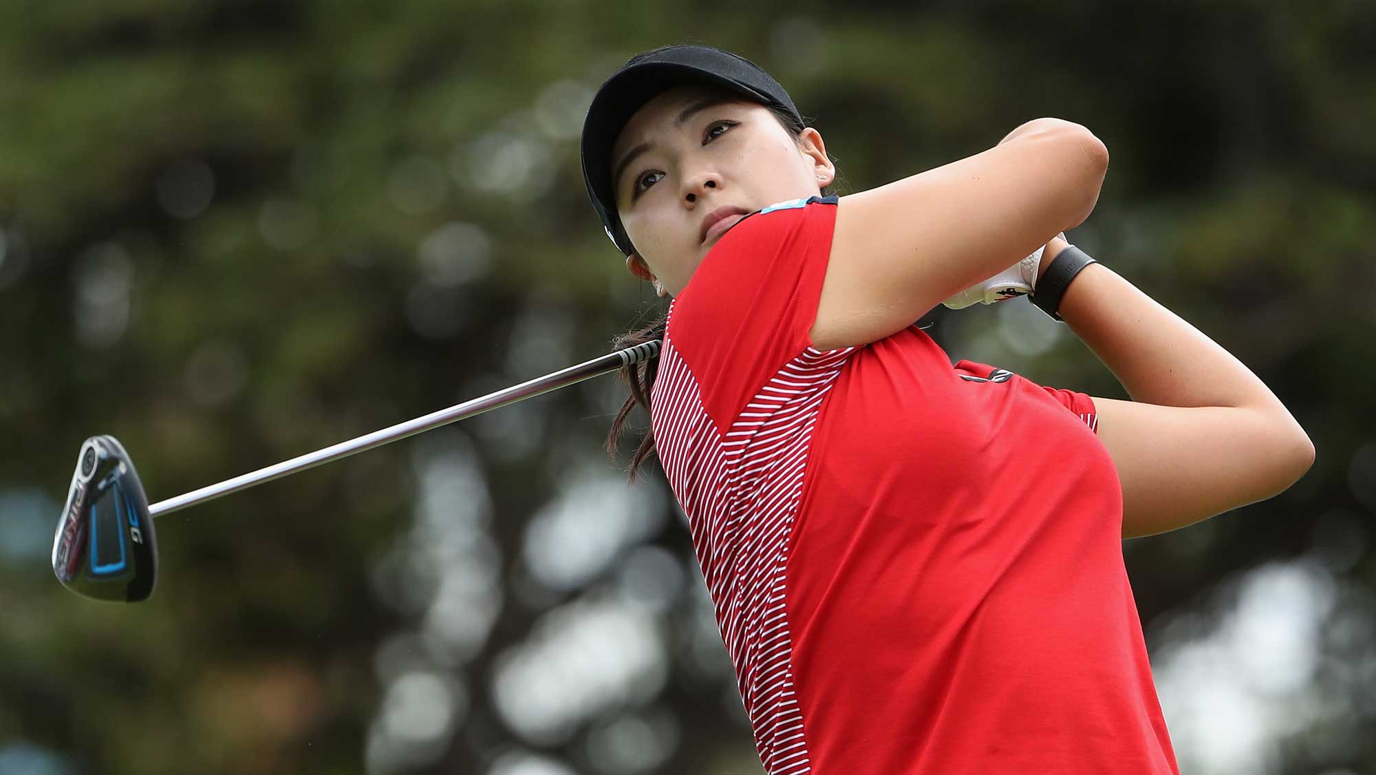 In Gee Chun of Republic of Korea plays a tee shot on the first hole during the final round of the LPGA LOTTE Championship Presented By Hershey