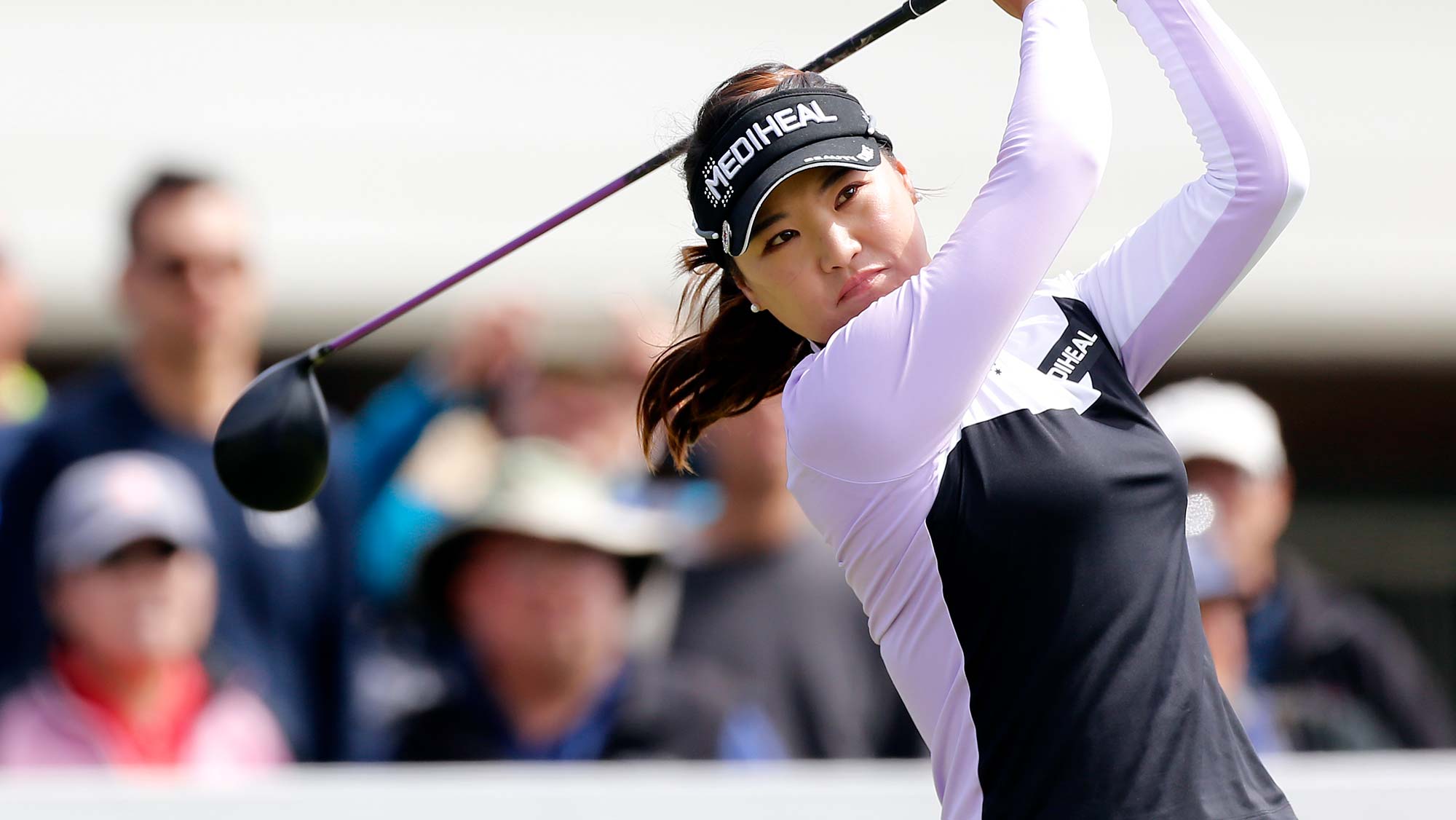 So Yeon Ryu of South Korea hits on the 10th hole during the second round of the LPGA Mediheal Championship