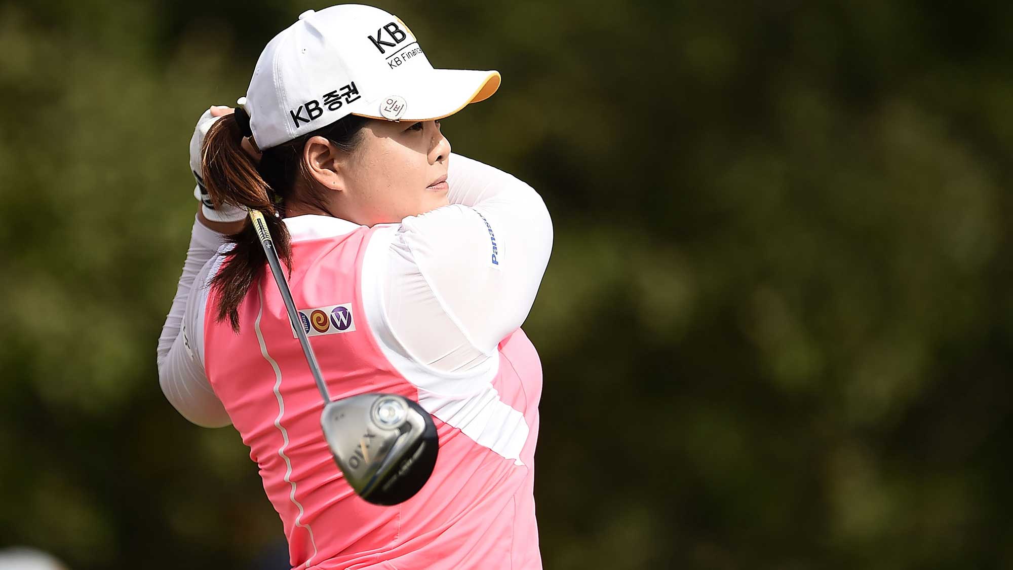 Inbee Park of South Korea hits her tee shot on the 16th hole during the second round of the Meijer LPGA Classic