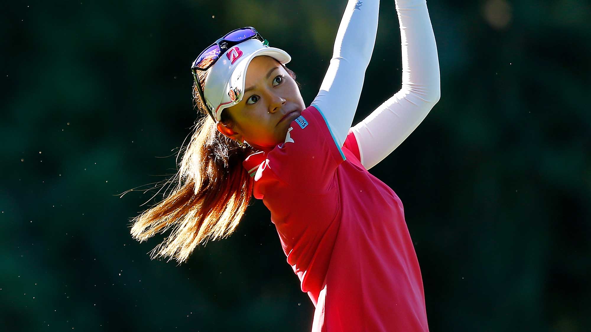 Ai Miyazato of Japan tees off on the 13th hole during the second round of the LPGA Cambia Portland Classic