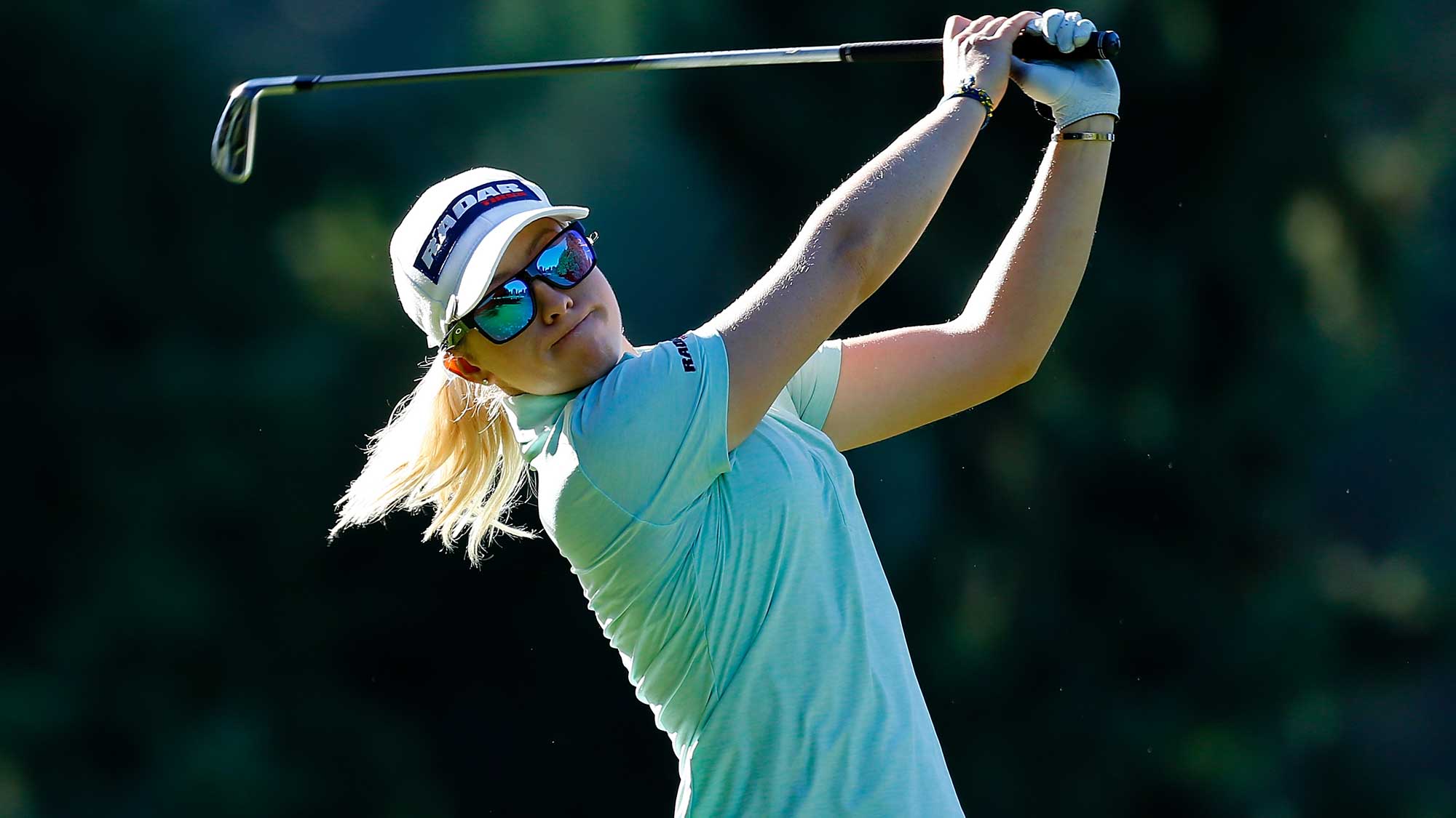 Jodi Ewart Shadoff of England tees off on the 13th hole during the second round of the LPGA Cambia Portland Classic