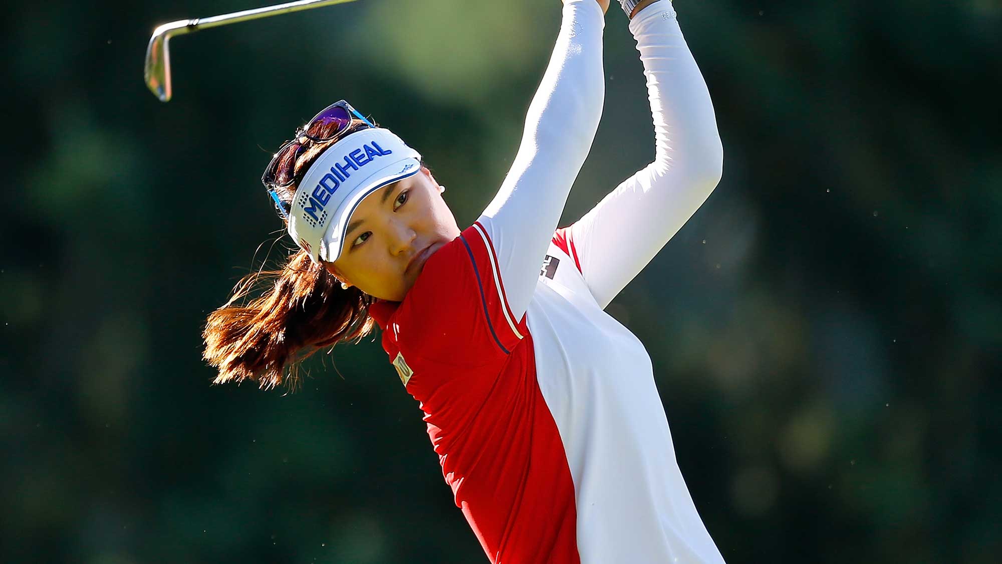 So Yeon Ryu of South Korea tees off on the 2nd hole during the second round of the LPGA Cambia Portland Classic