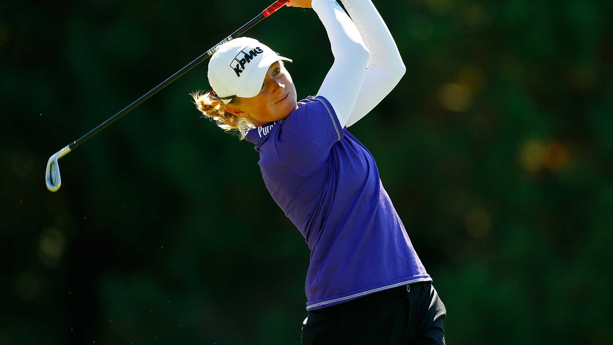 Stacy Lewis tees off on the 2nd hole during the second round of the LPGA Cambia Portland Classic